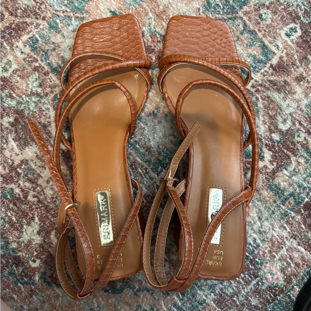 Primark Brown Textured Sandals